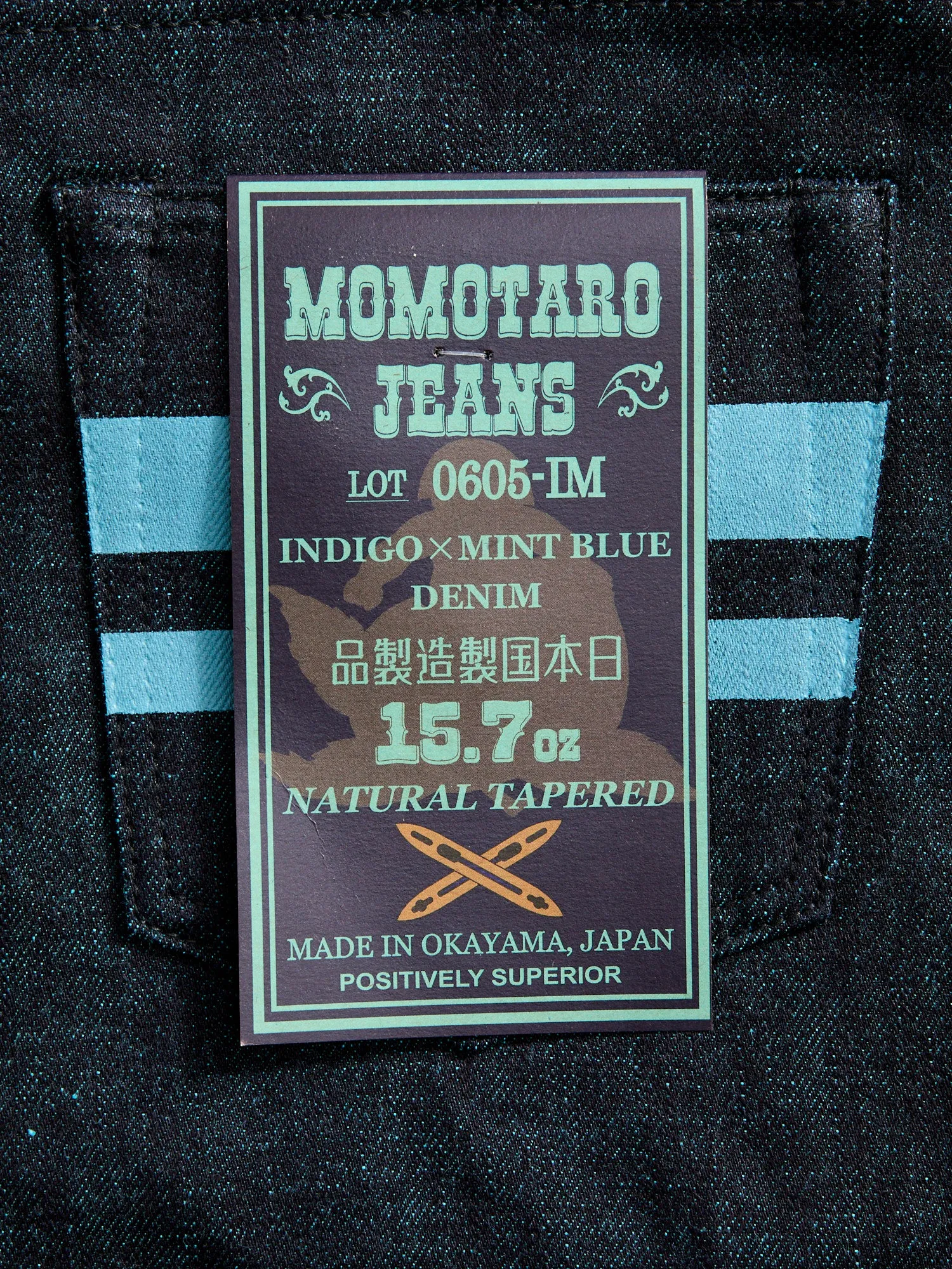 0605-IMSP "Indigo Mint" 15.7oz Selvedge Denim - Natural Tapered Fit