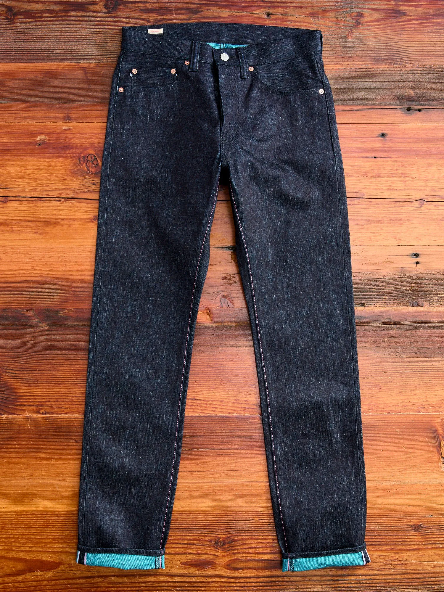 0605-IMSP "Indigo Mint" 15.7oz Selvedge Denim - Natural Tapered Fit