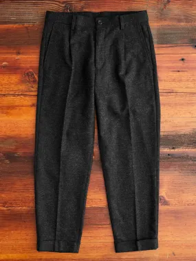 1-Pleat Wool Cashmere Trouser in Charcoal