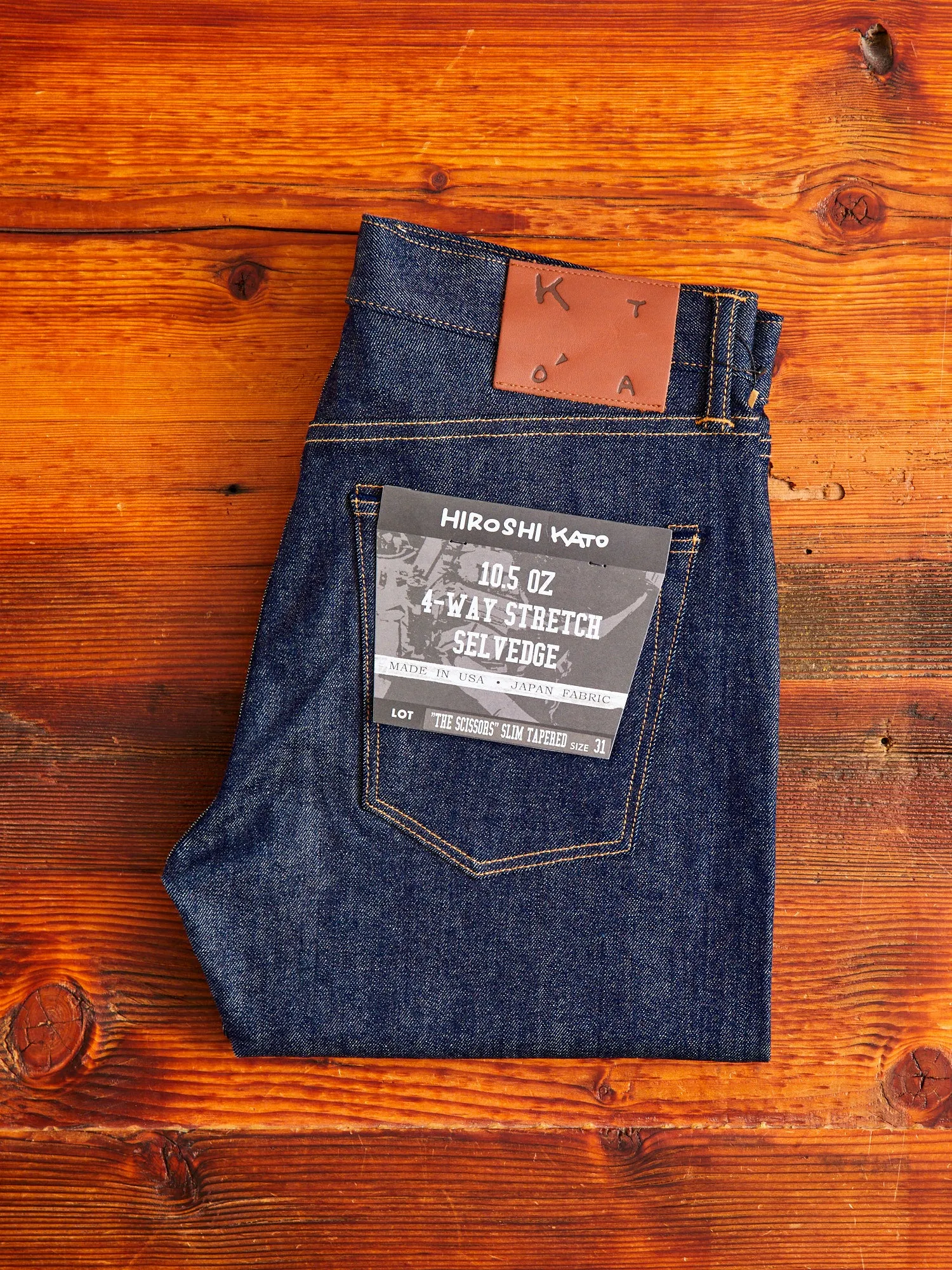 10.5oz Indigo Stretch Selvedge Denim - Scissors Slim Tapered