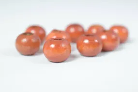 10mm Round Large Hole Natural Rust/Red Beads, Wooden Beading Tools, Wood Beads, Macrame Beads ,500pcs per pack