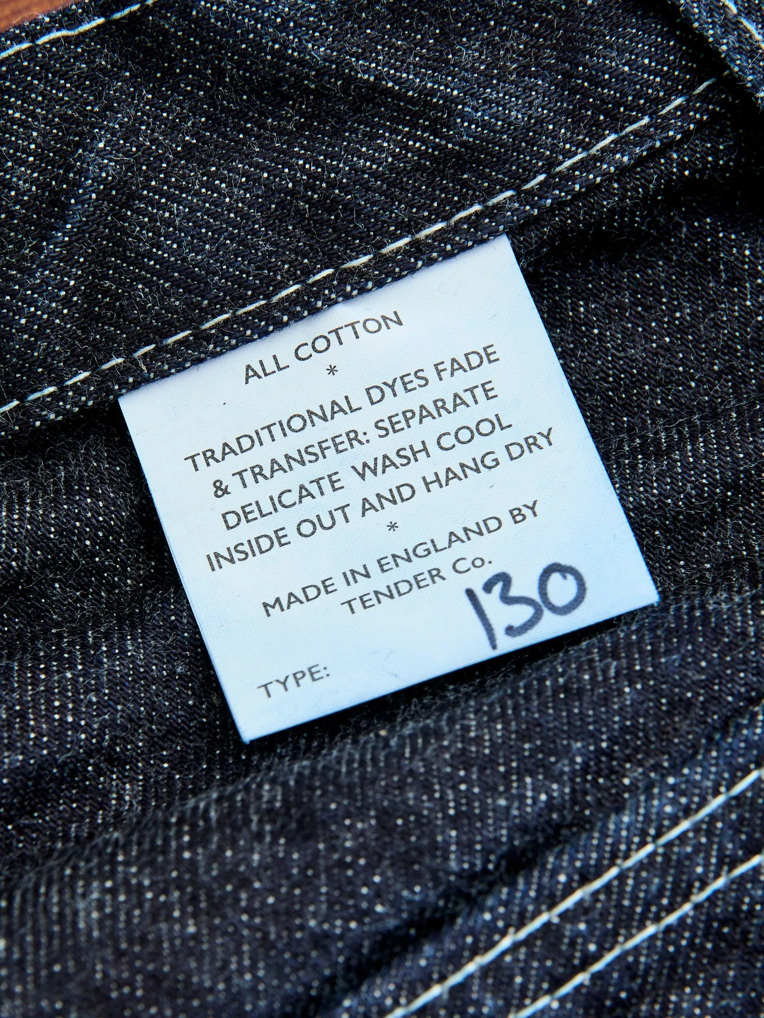 130 "Rinse One Wash" 16oz Selvedge Denim - High Rise Taper Fit