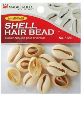 144 Magic Gold Shell Hair Beads - Small Ivory #1380