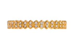 18K YELLOW GOLD ABACUS SMALL WHITE DIAMOND BAND