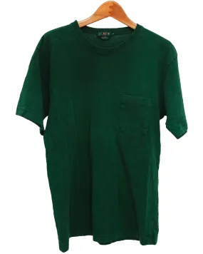 1990s Vintage J. Crew Green Pocket T-Shirt (Small)