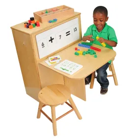 2-in-1 Learning Center with Stools and Dry-Erase Board