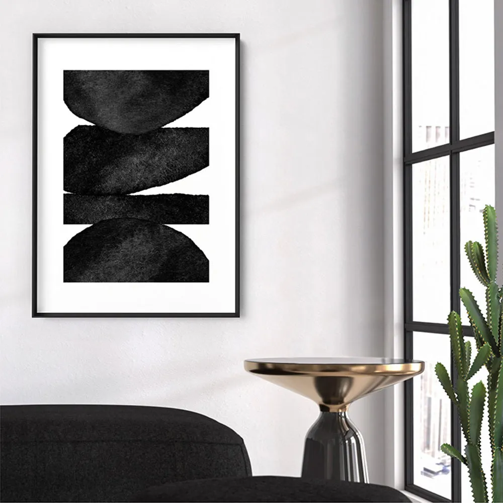 Abstract Monochrome | Organic Shapes - Art Print