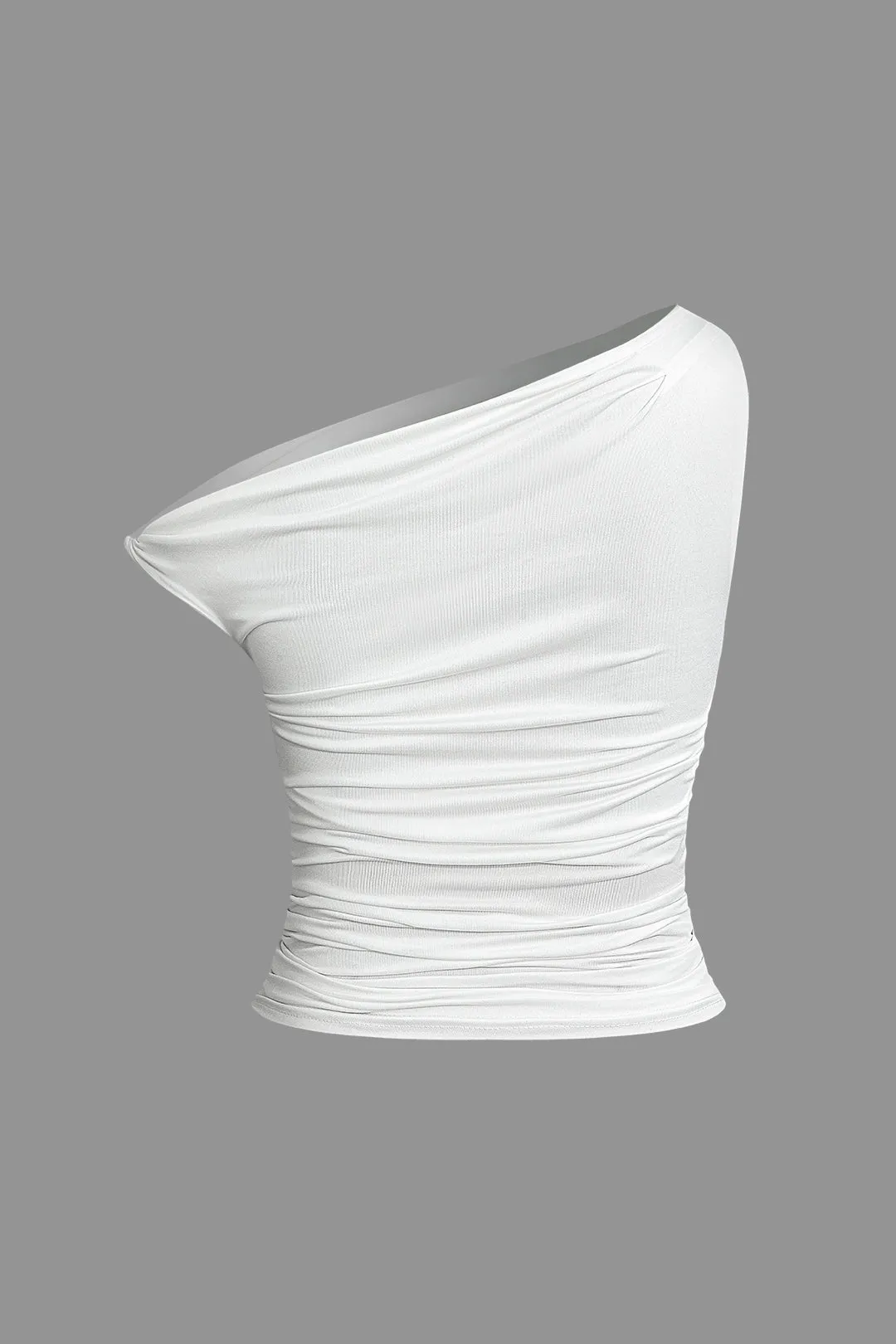 Basic Asymmetric Ruched T-shirt