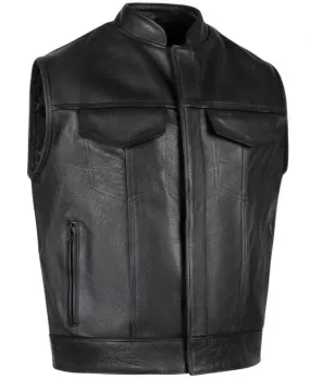 BECK® Mens 566 Black Leather Horsehide Motorcycle Vest