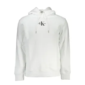 Calvin Klein Chic White Embroidered Hoodie with Eco-Conscious Touch