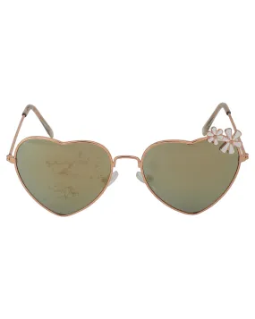 Carlton London Mirrored Lens & Gold-Toned Heart Shape Sunglasses For Girl