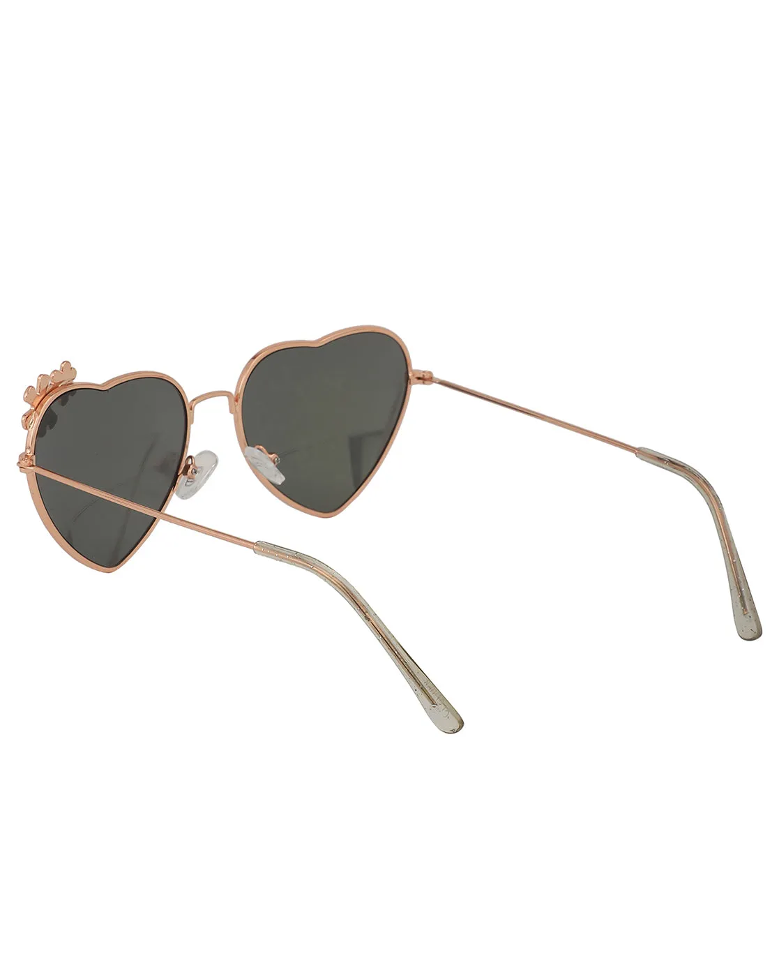 Carlton London Mirrored Lens & Gold-Toned Heart Shape Sunglasses For Girl