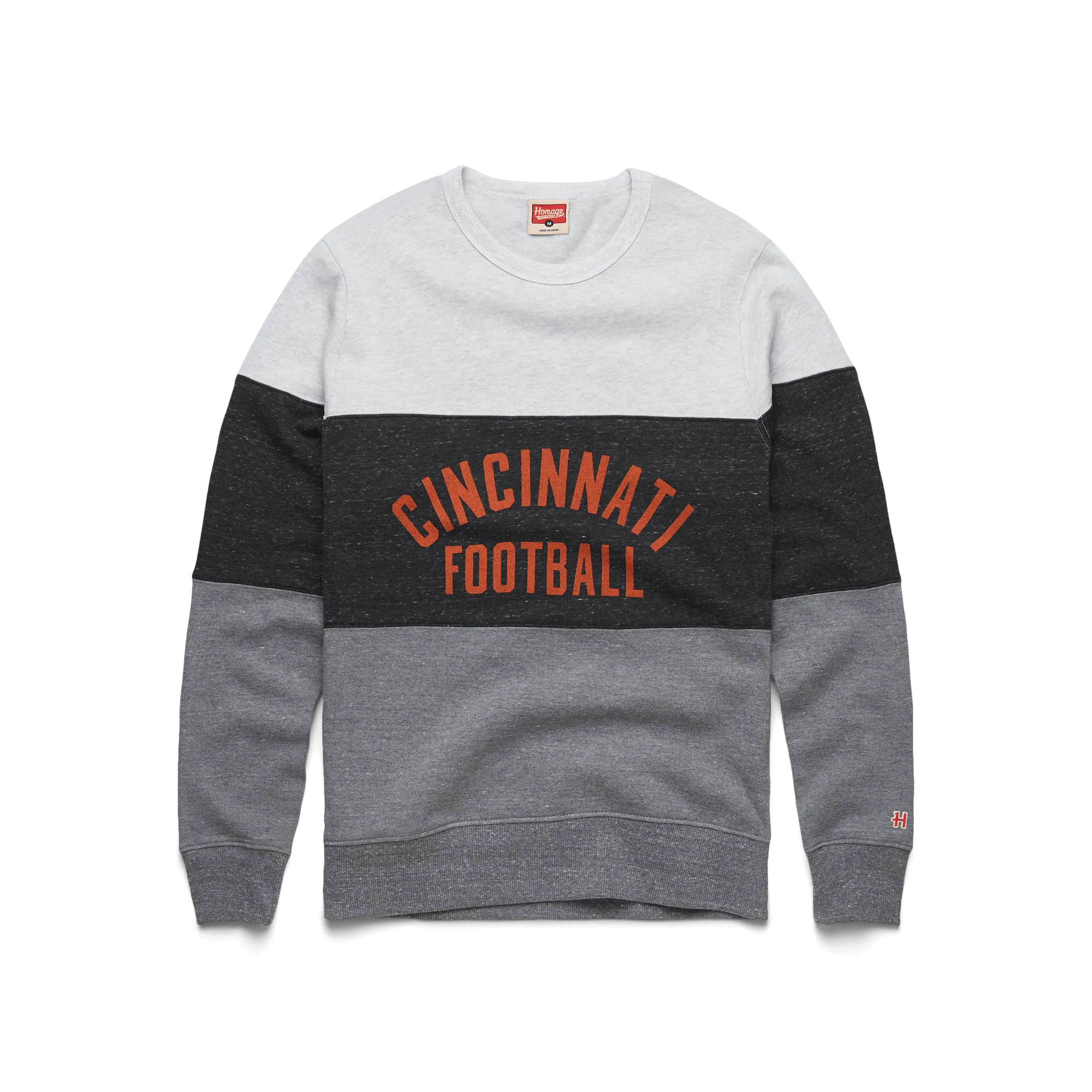 Cincinnati Football Stripe Crewneck