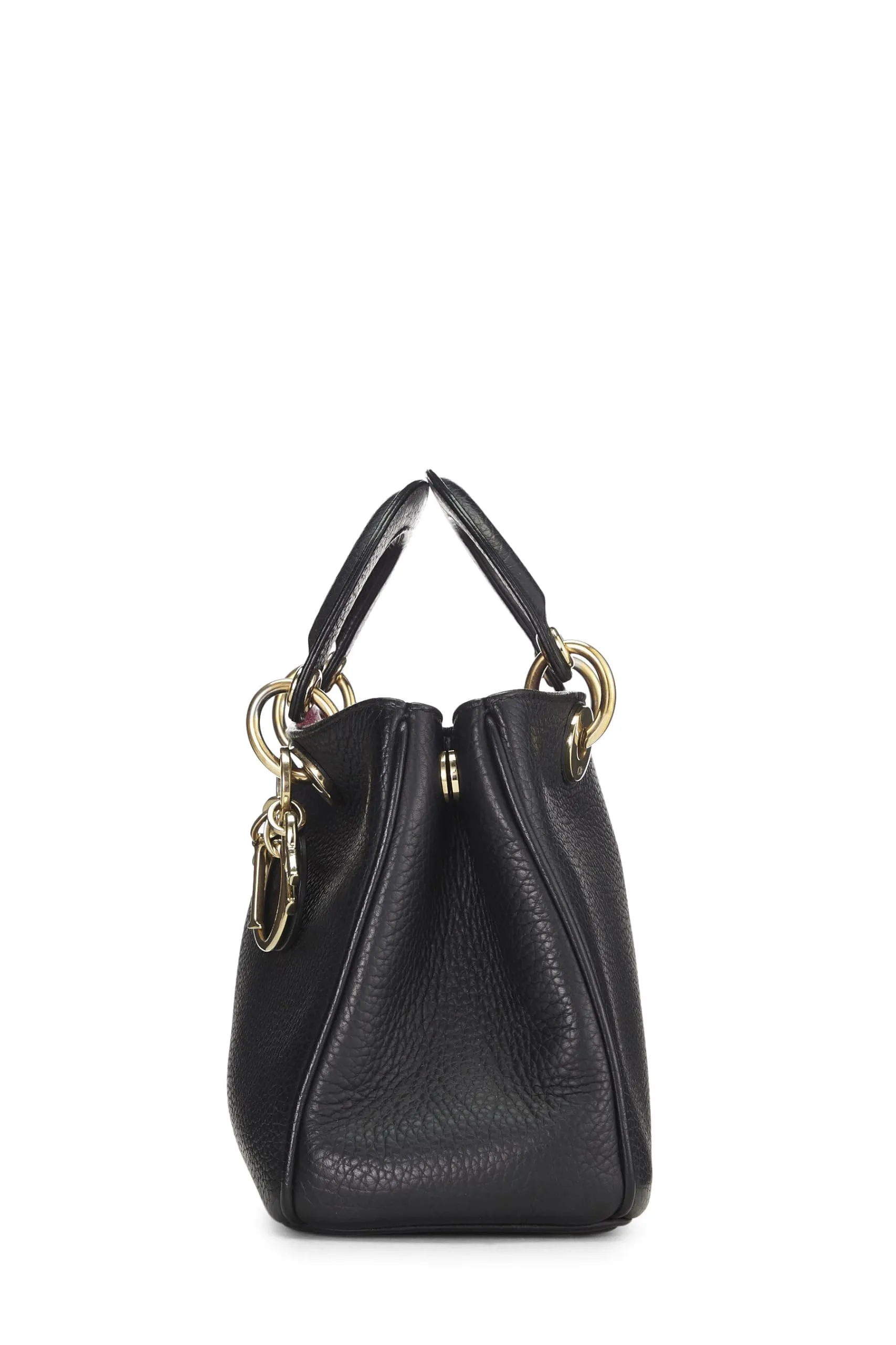 Dior,  Black Calfskin Diorissimo Handbag Mini, Black