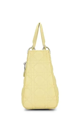 Dior,  Yellow Cannage Quilted Lambskin Lady Dior Medium, Yellow