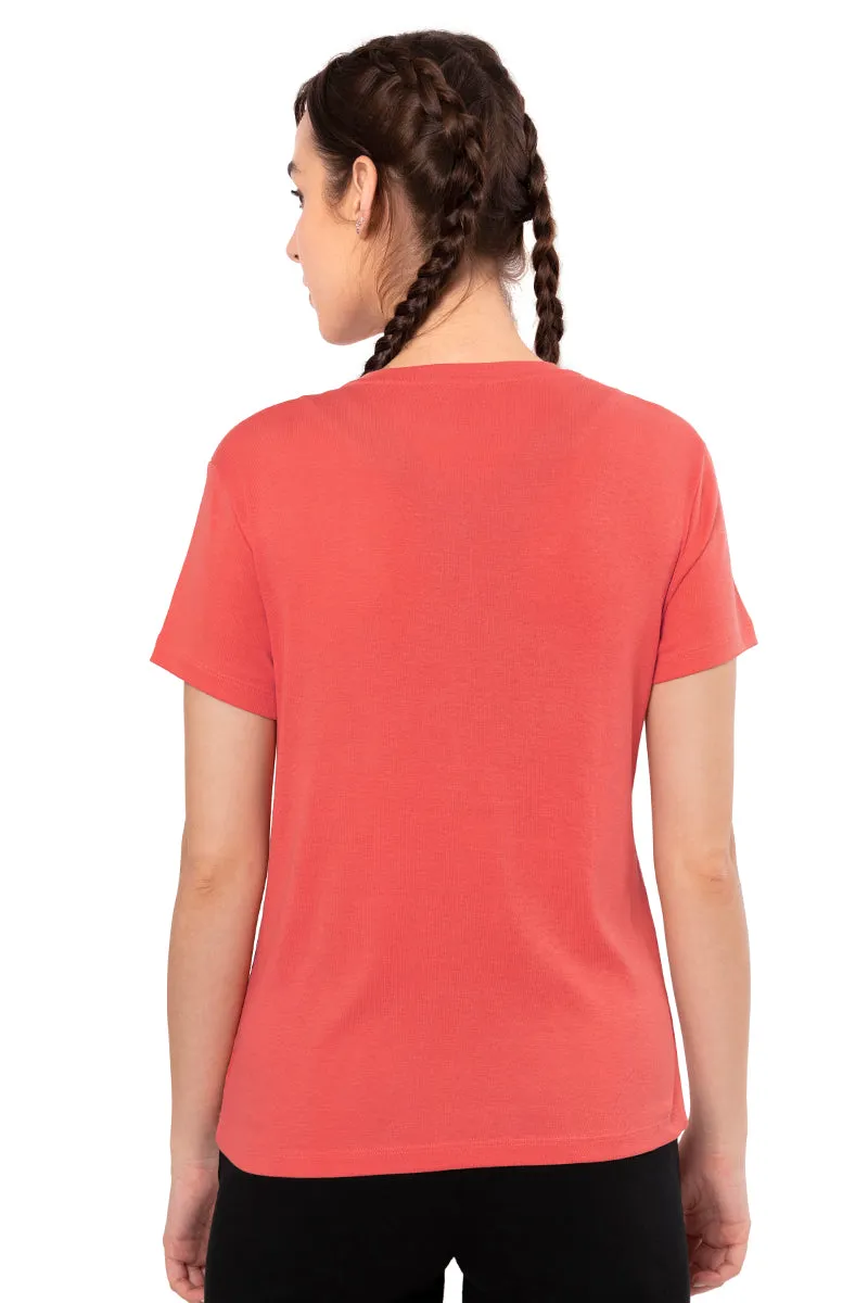 Essential Basic Short Sleeve Round Neck T-Shirt - Cayenne