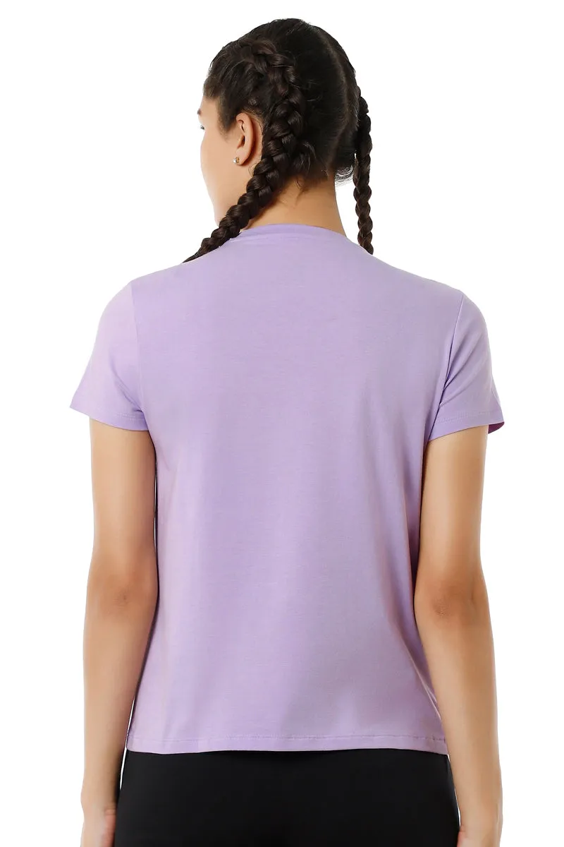 Essential Basic Short Sleeve Round Neck T-Shirt - Digital Lavender