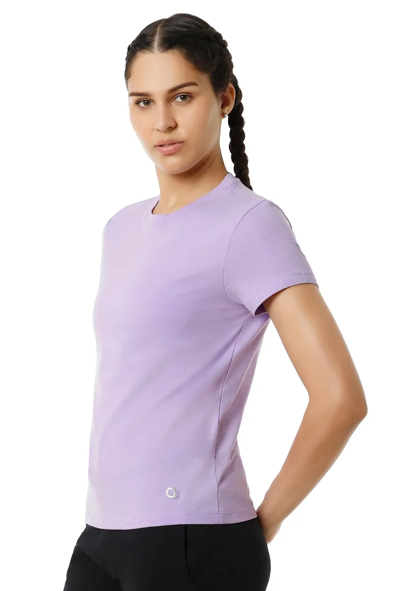 Essential Basic Short Sleeve Round Neck T-Shirt - Digital Lavender