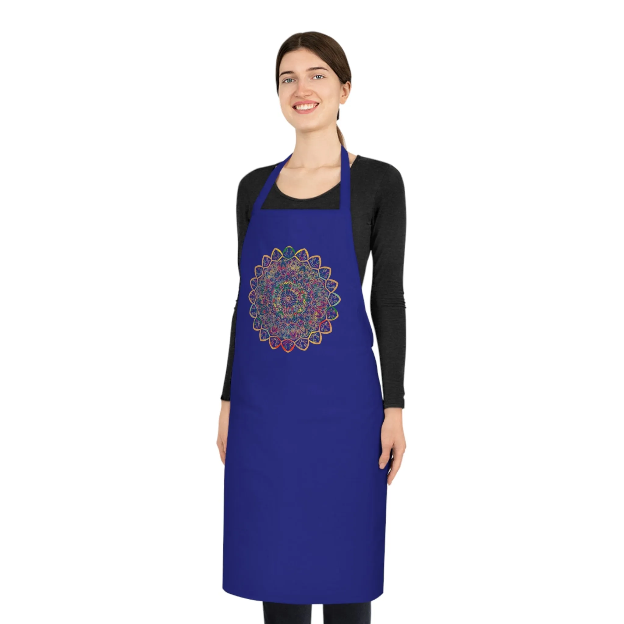 Hand-Drawn Mandala Art Cotton Apron - Chef's Essential