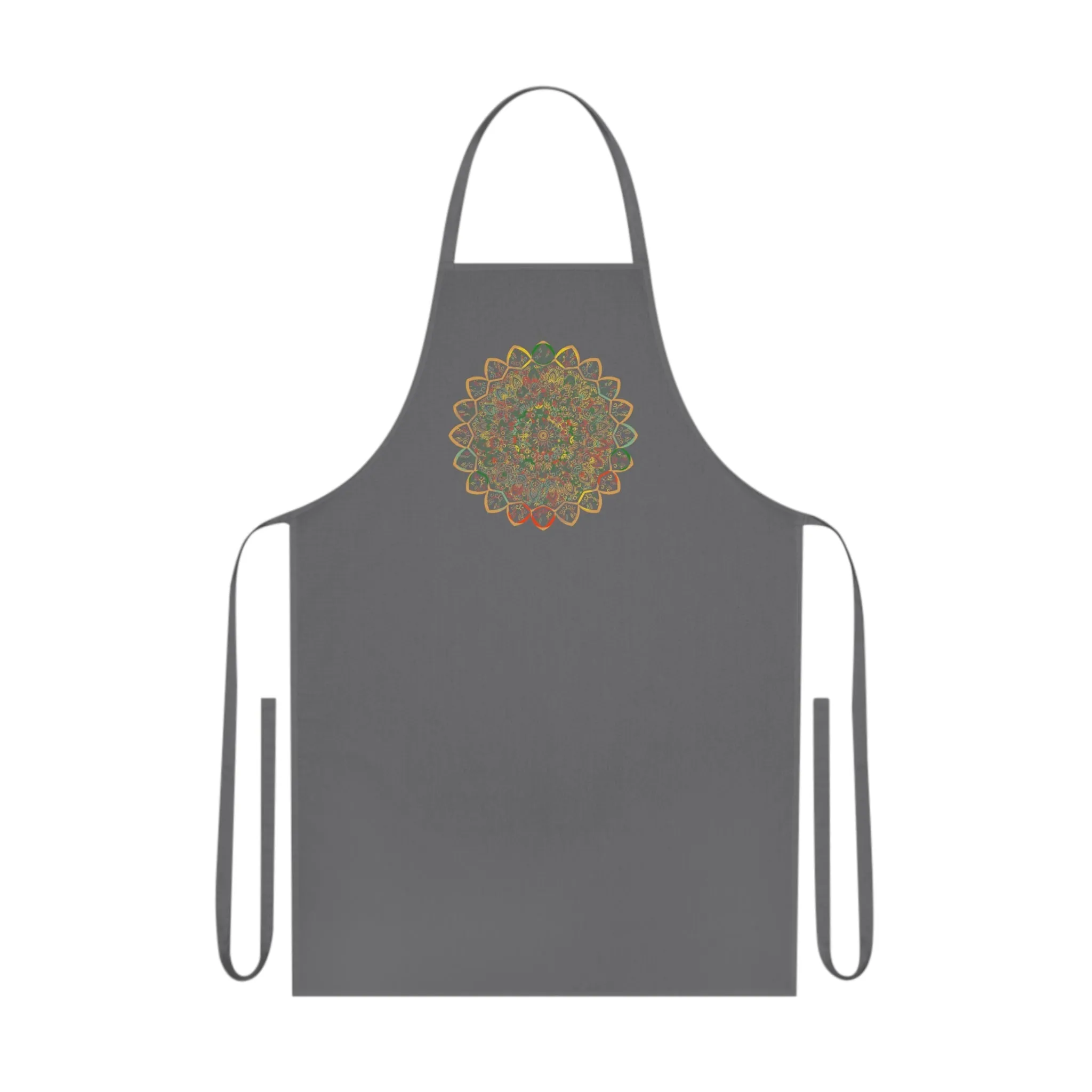 Hand-Drawn Mandala Art Cotton Apron - Chef's Essential