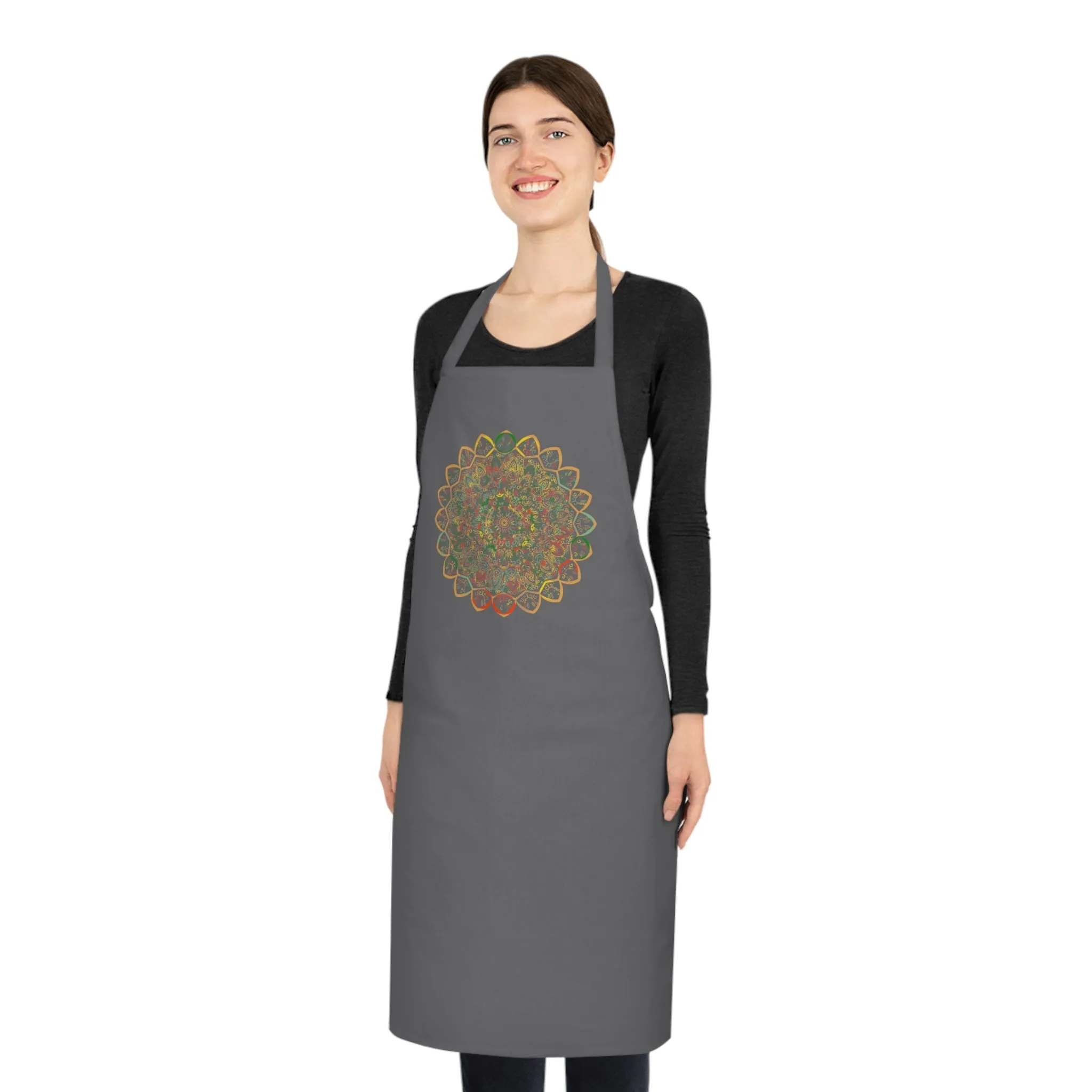 Hand-Drawn Mandala Art Cotton Apron - Chef's Essential