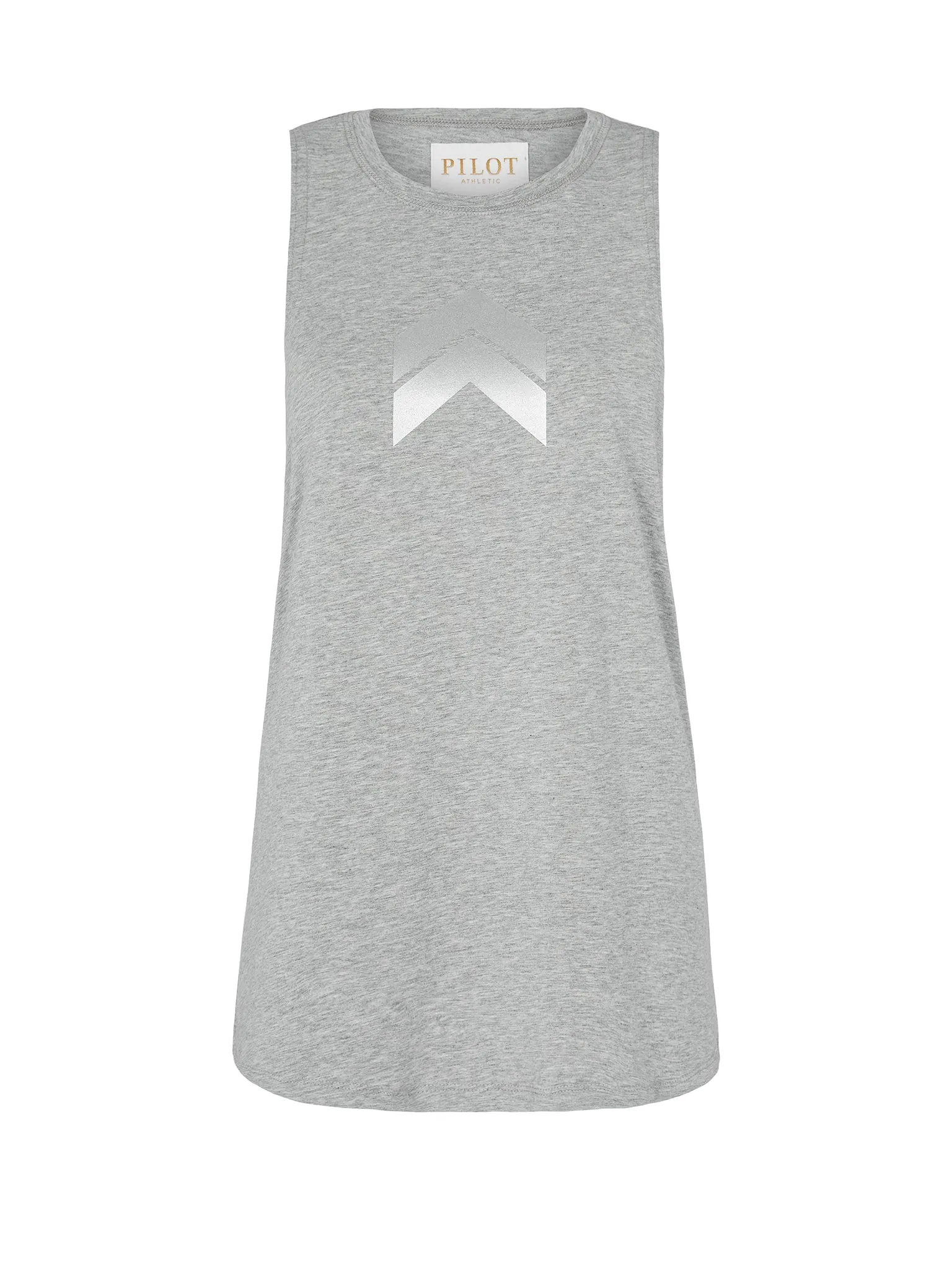 JACQUELINE HIGH NECK SINGLET - GREY MARLE