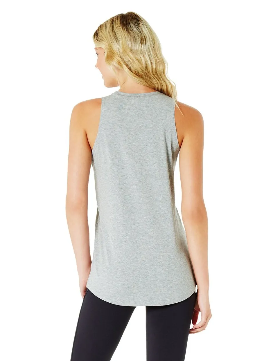 JACQUELINE HIGH NECK SINGLET - GREY MARLE