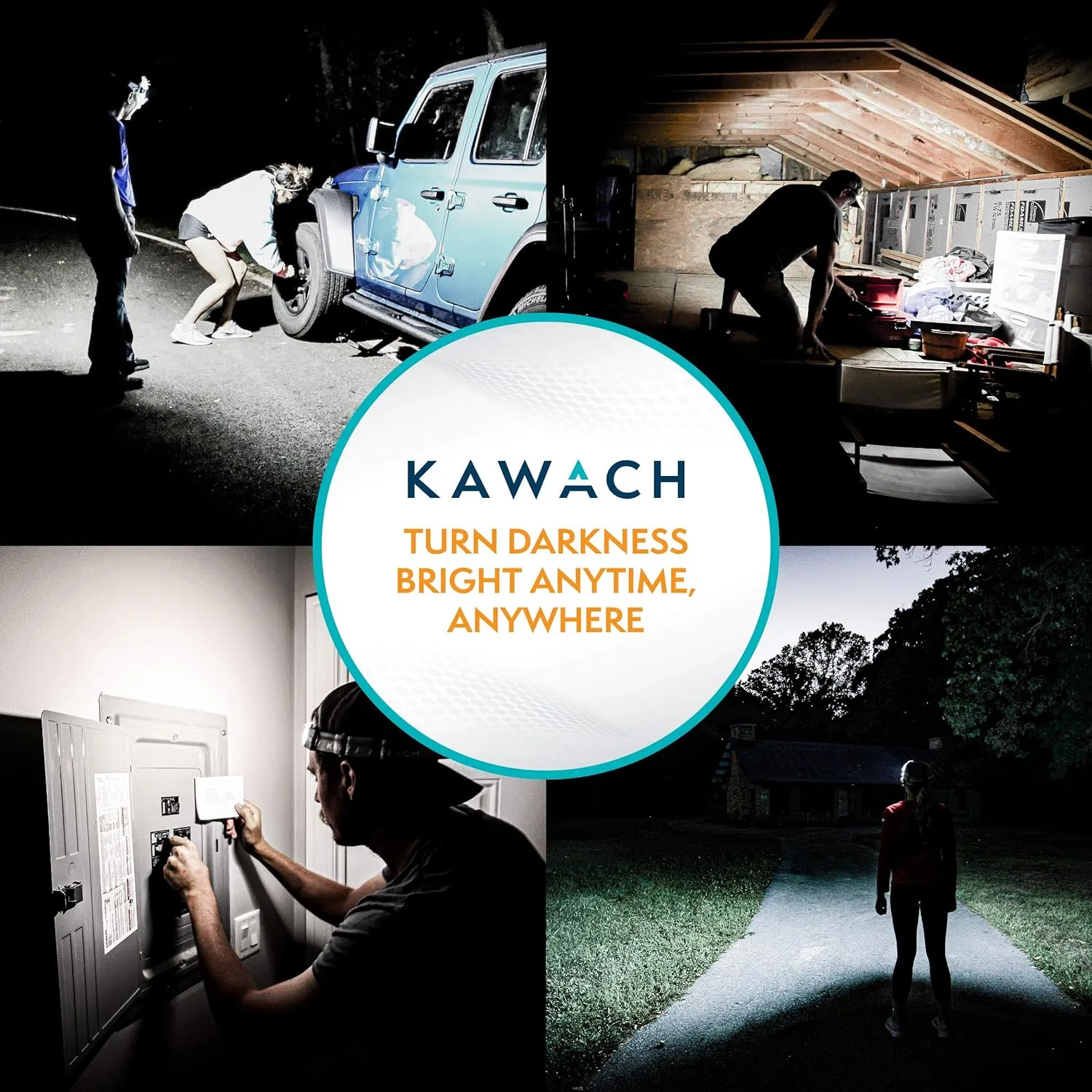 KAWACH K-1110 Hands Free Ultra-Low Profile LED Motion Sensor Headlamp with 300 Lumen Output