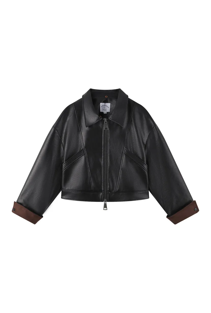 Laura Faux Leather Jacket - Black