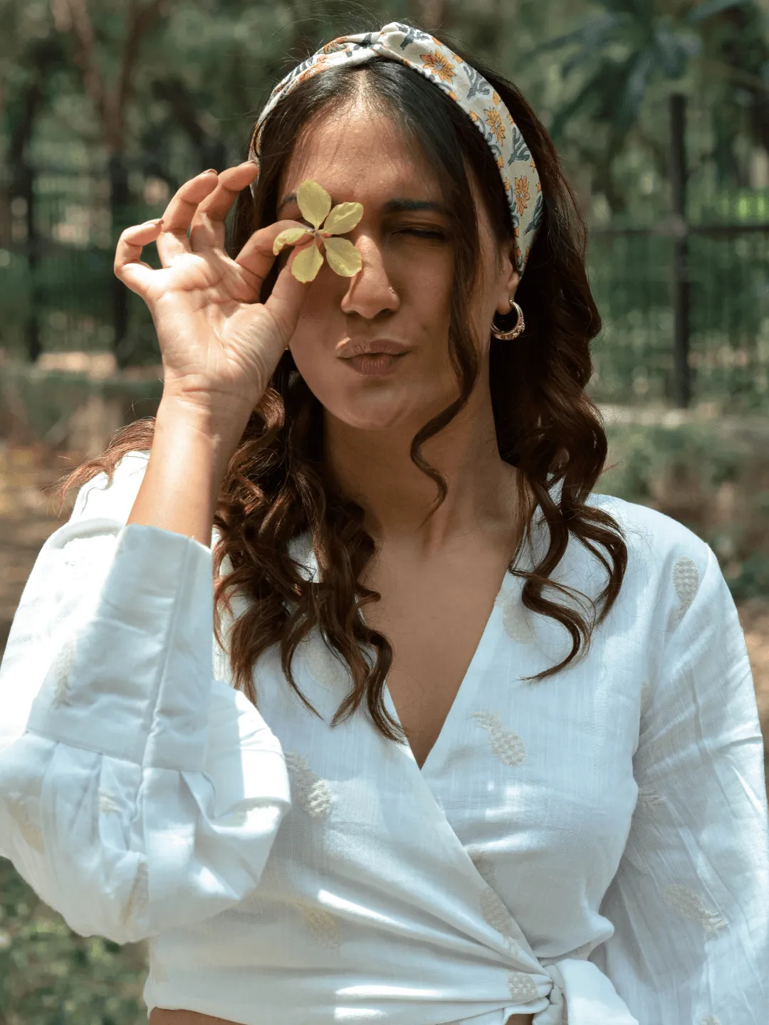 Light Sage Cotton Block Print Bandana