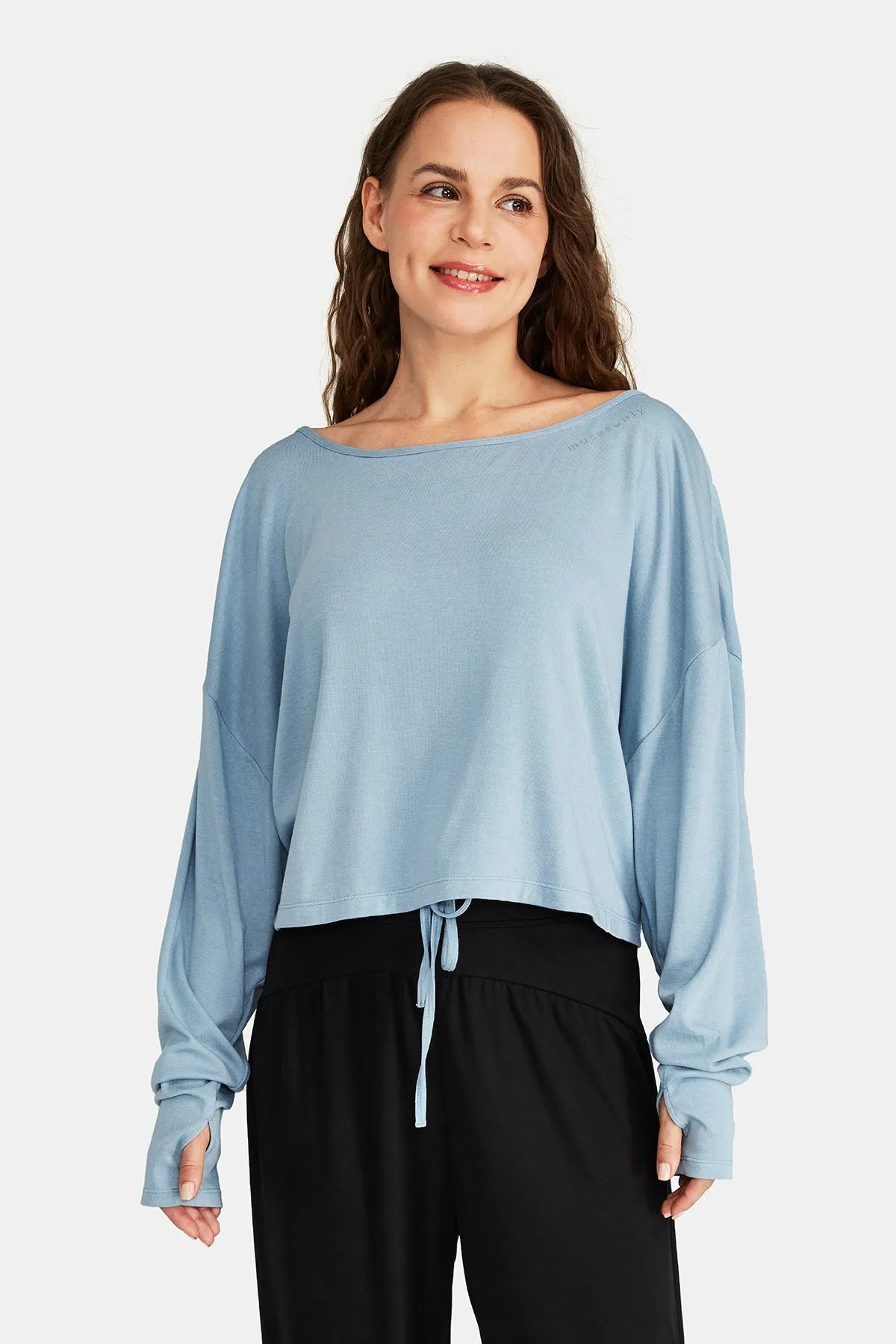 Long Sleeve Cord Cutout T-Shirt