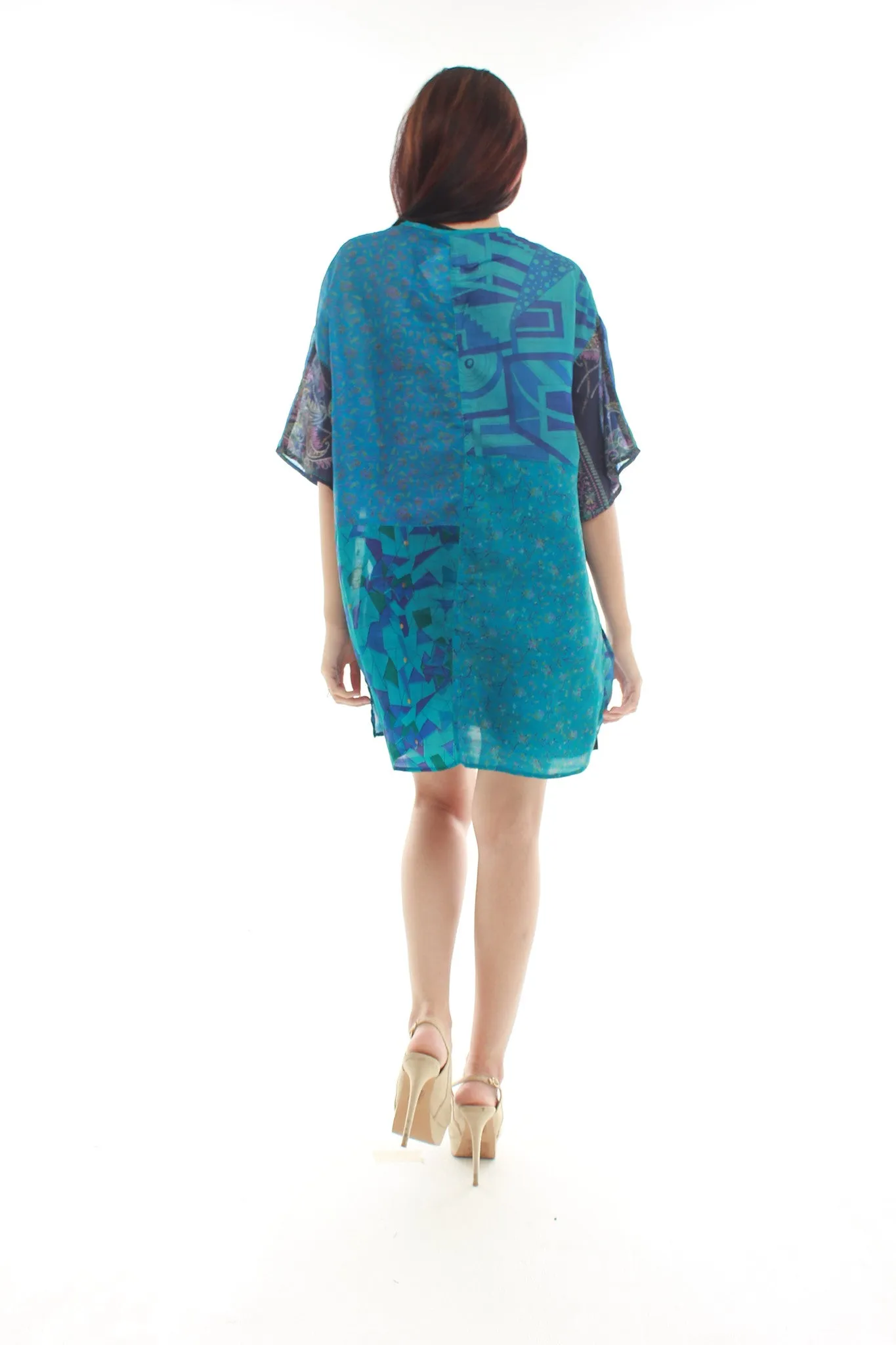 Loose Silk Top (Blue)