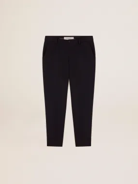 Men's pants in dark blue wool