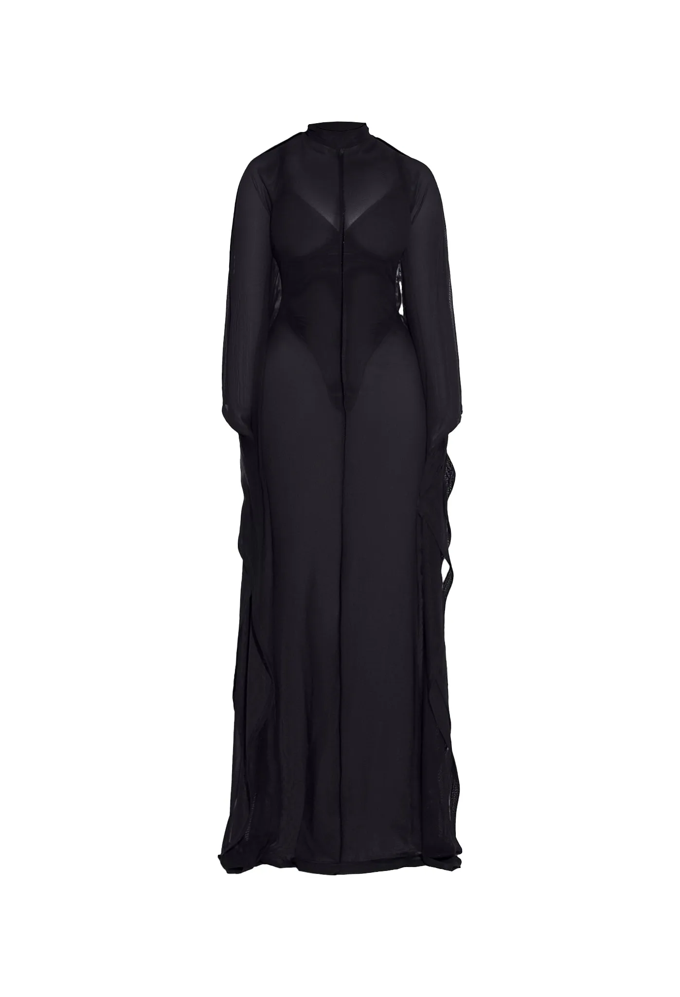 Mesh Batwing Gown - Panther