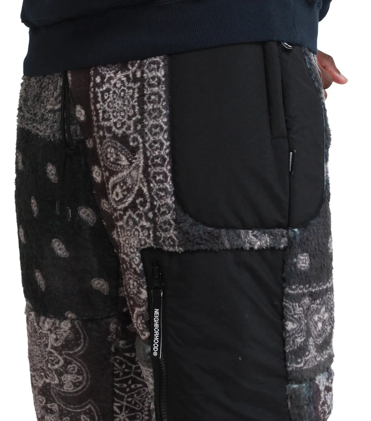 Neighborhood Bandana Pattern Fleece Pants Black