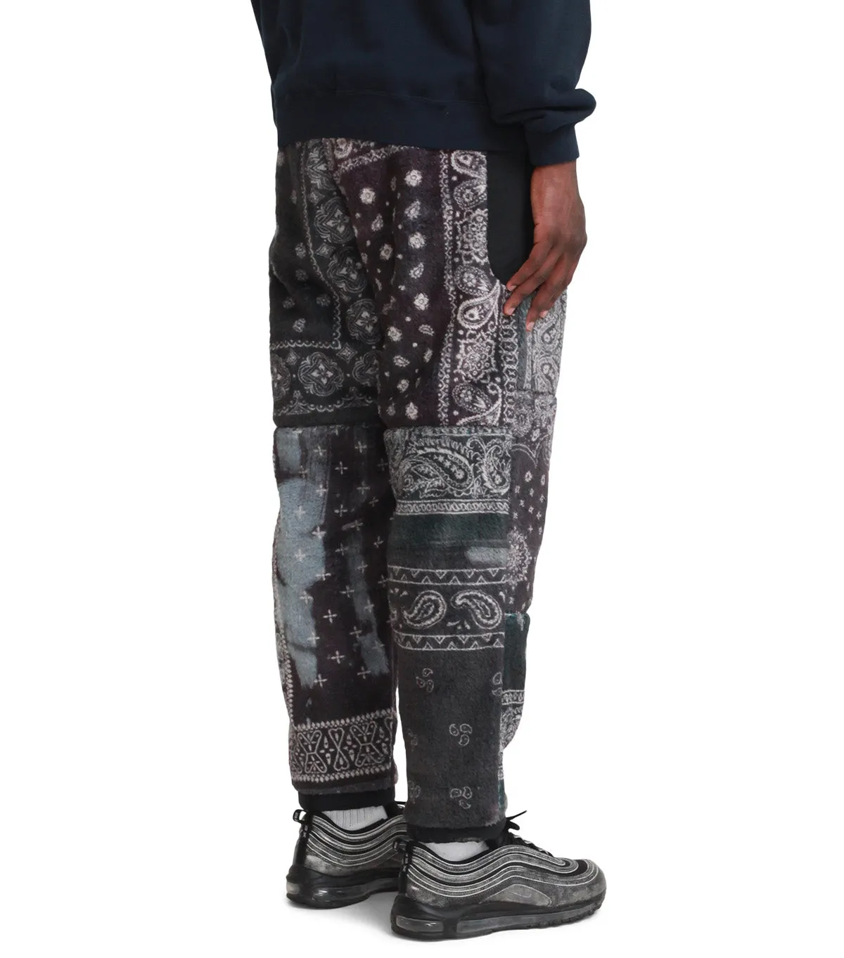 Neighborhood Bandana Pattern Fleece Pants Black