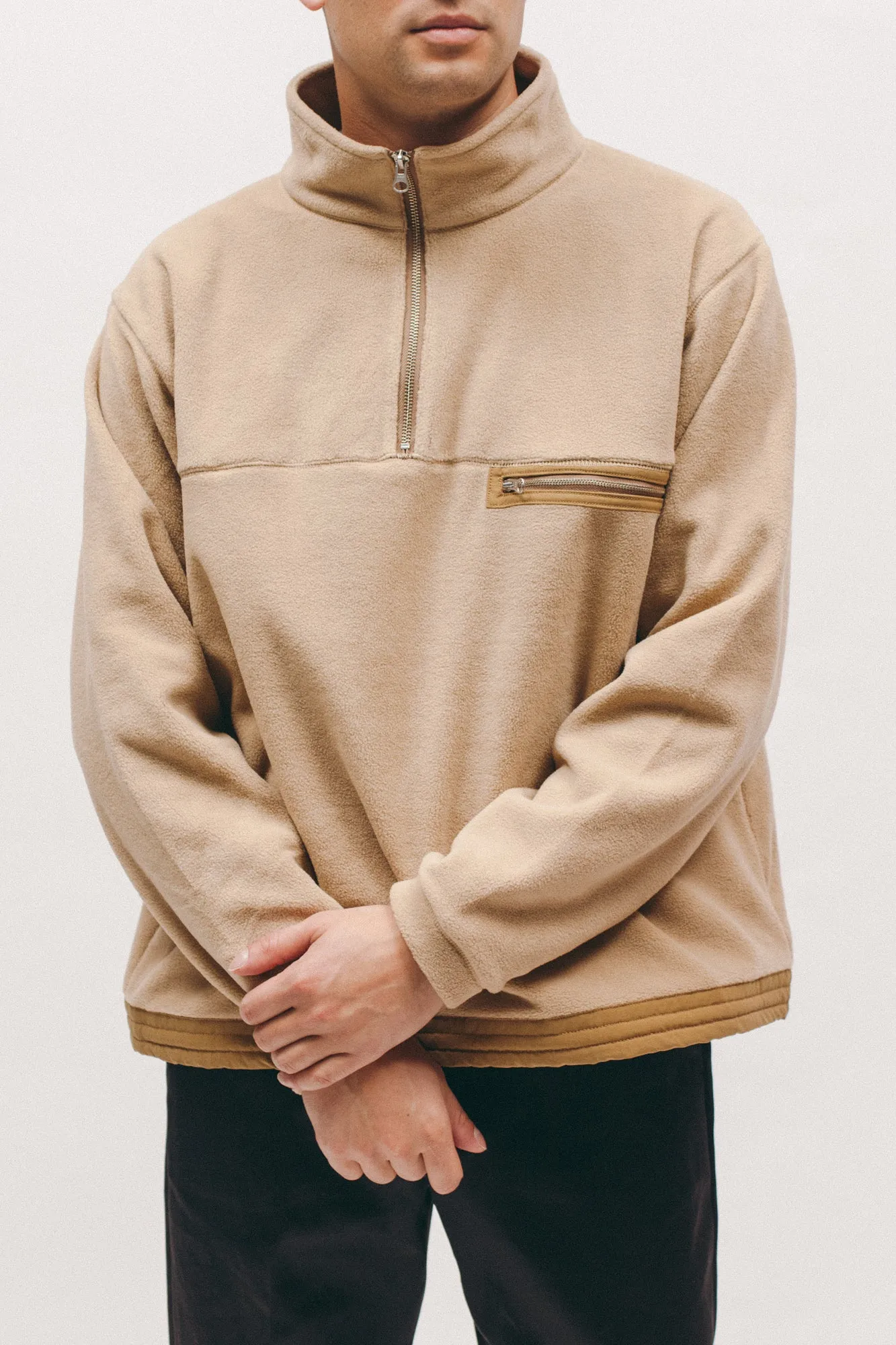 Polar Fleece Popover- Tan