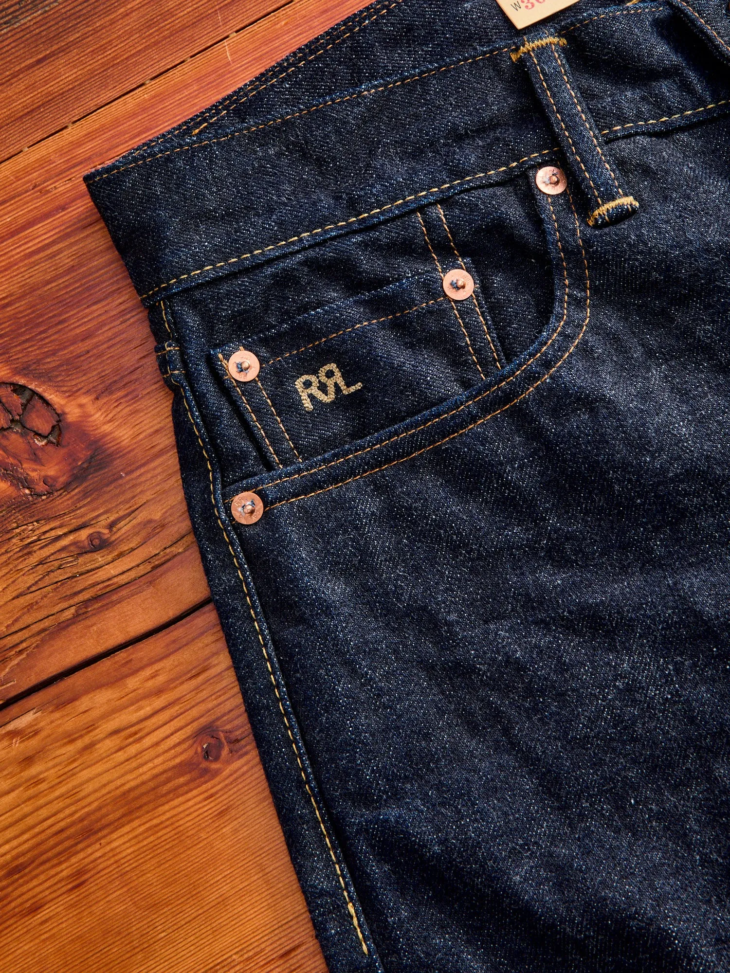 "East-West" 16oz Rinsed Selvedge Denim - High Slim Fit