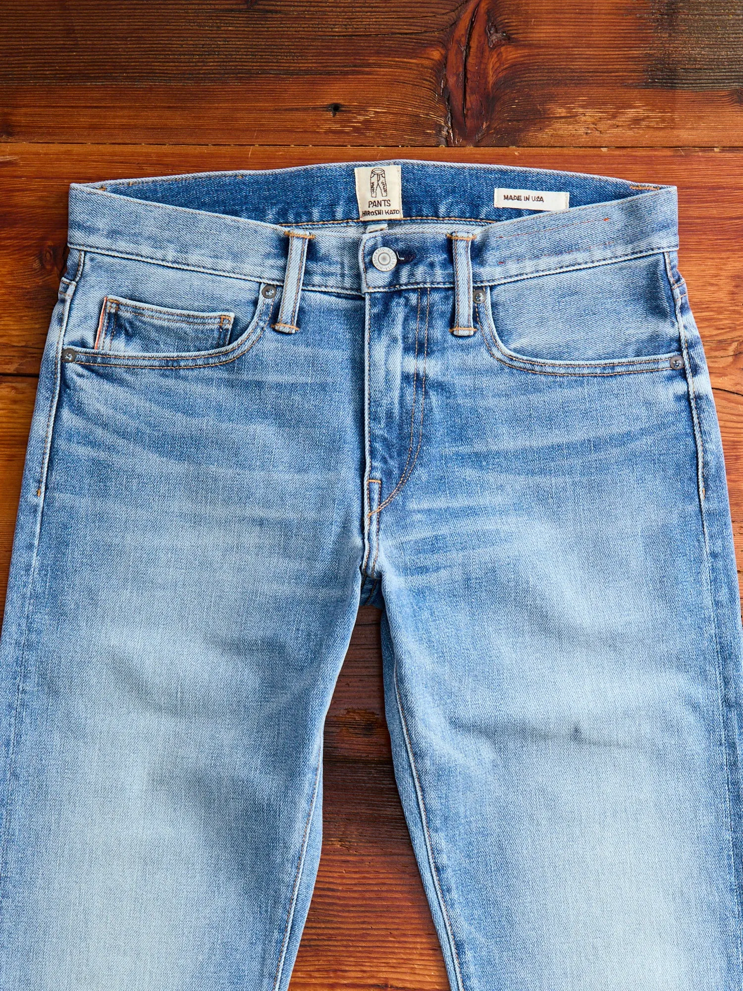 "Keith" 14oz Washed Indigo Stretch Selvedge Denim - Pen Slim