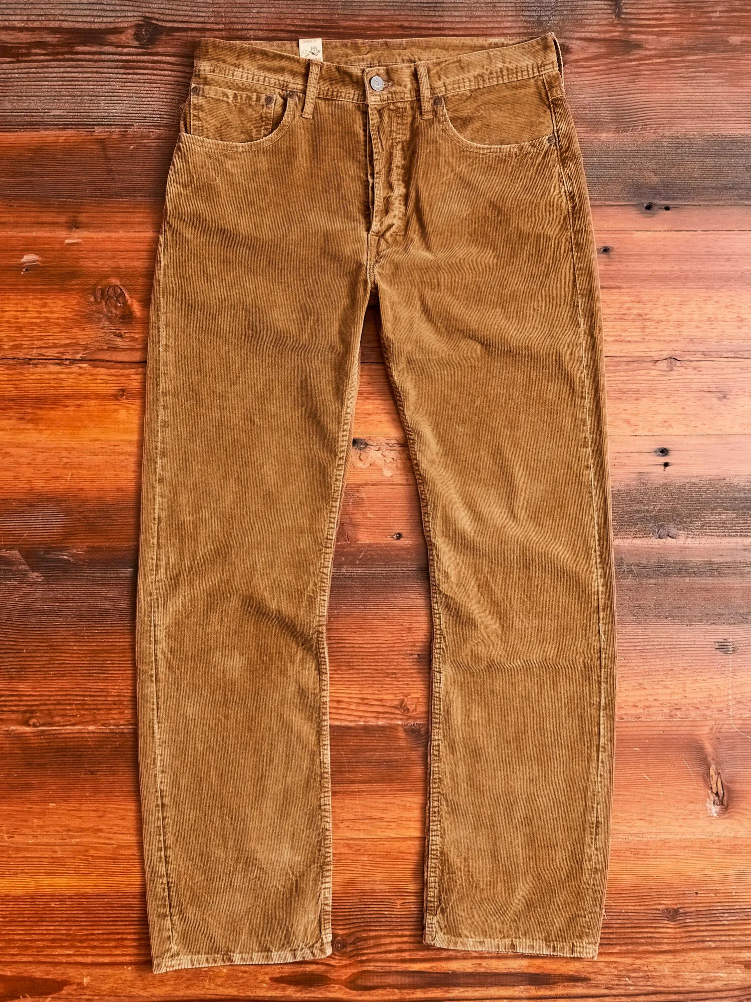 "Ro-Buck" Straight Fit Corduroy Pants in Tan