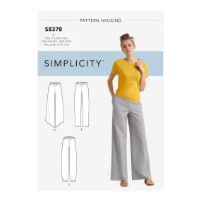 Simplicity Pattern 8378 Misses' Knit Trousers with Multiple Pieces for Design Hacking