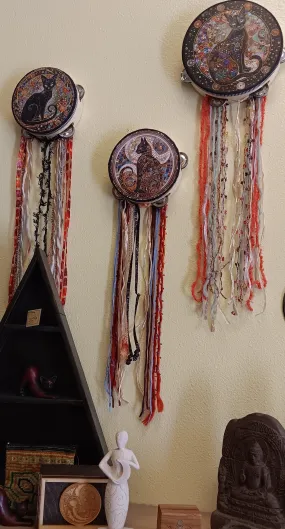 Tambourines with Printed Artwork & Tassels!