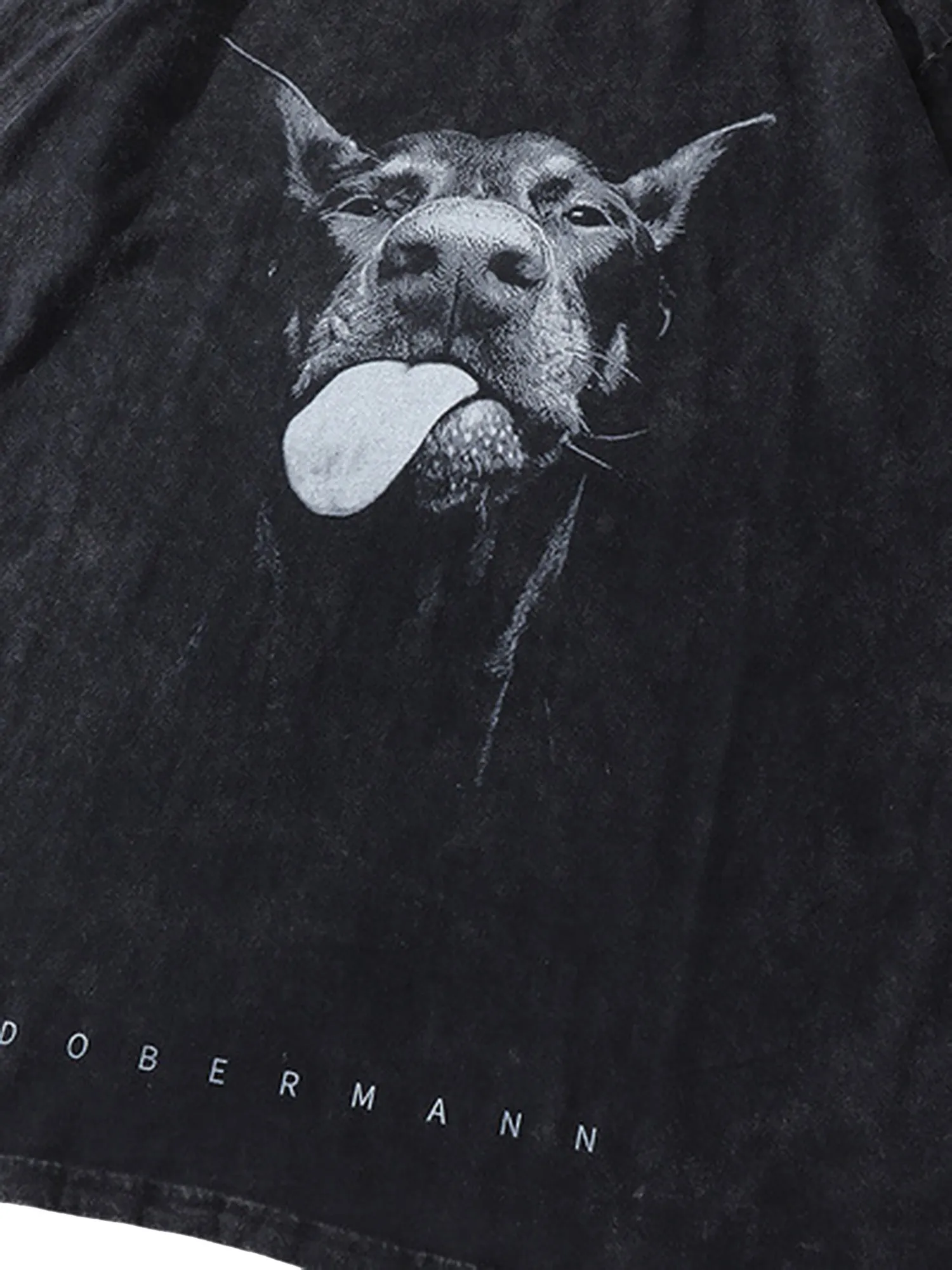 Thesupermade Retro Hip-hop Doberman Print T-shirt - 2172