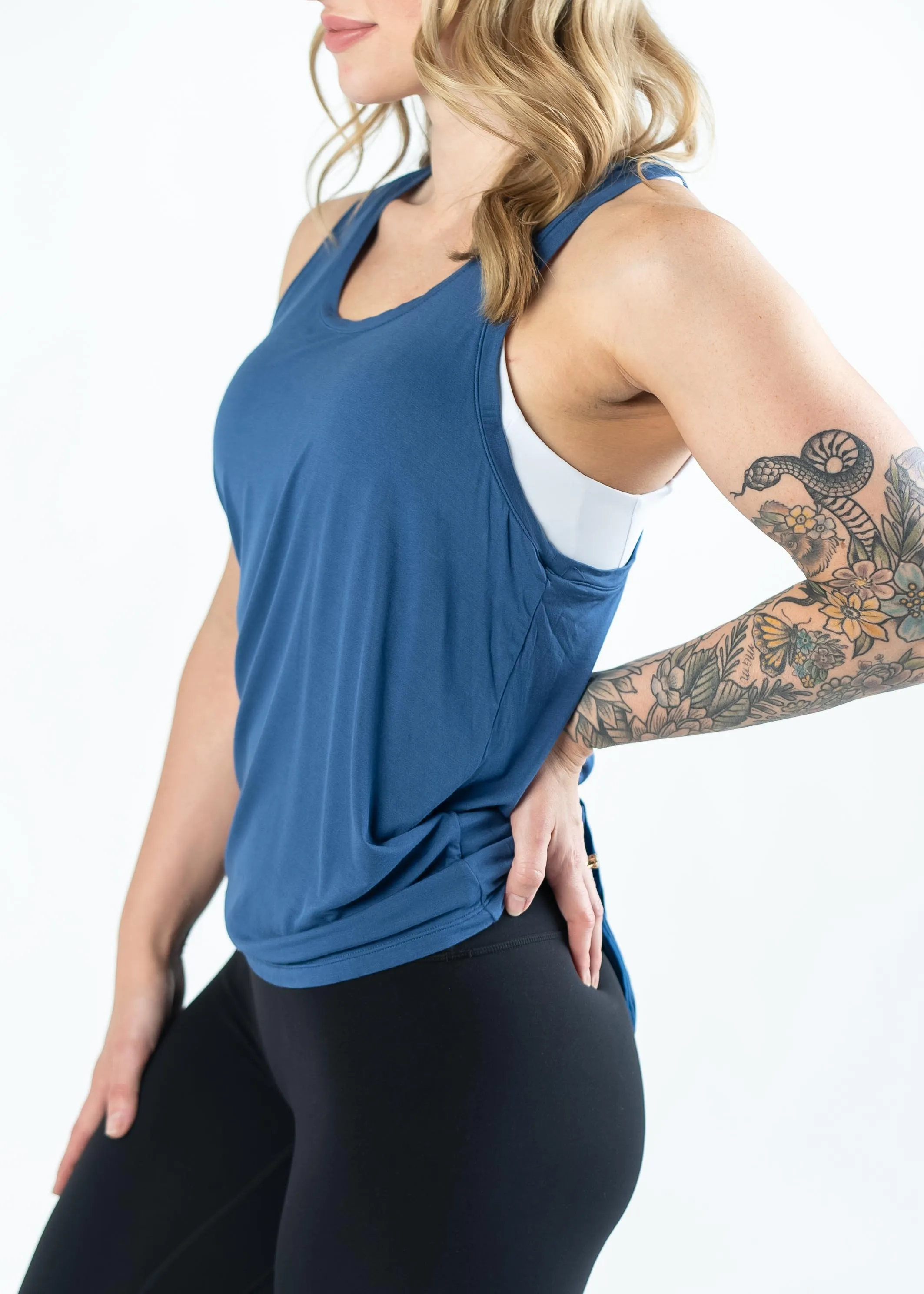 Tie Back Tank Top | Blue